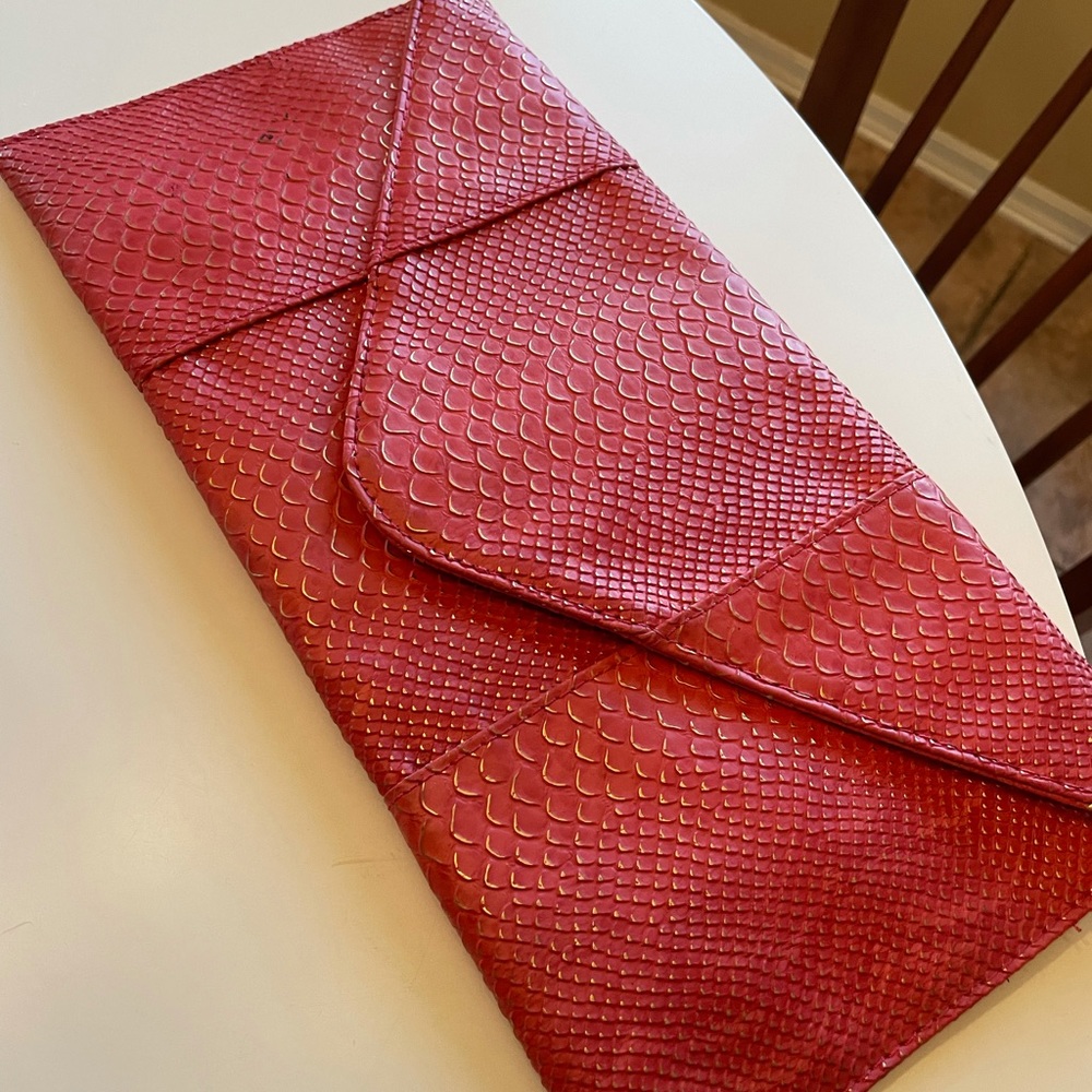 Urban Expressions Dark Coral Envelope Purse w/ Gold accents